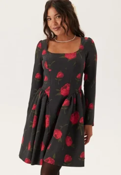 Bubbleroom Occasion Volume Skirt Long Sleeve Mini Dress