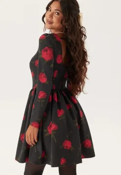 Bubbleroom Occasion Volume Skirt Long Sleeve Mini Dress