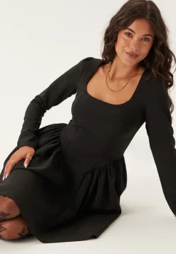 Bubbleroom Occasion Volume Skirt Long Sleeve Mini Dress