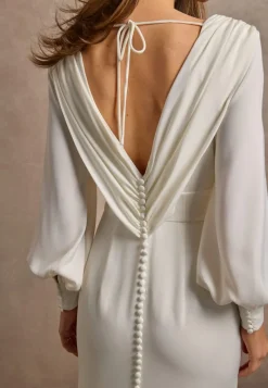 Bubbleroom Occasion Waterfall Back Satin Wedding Gown