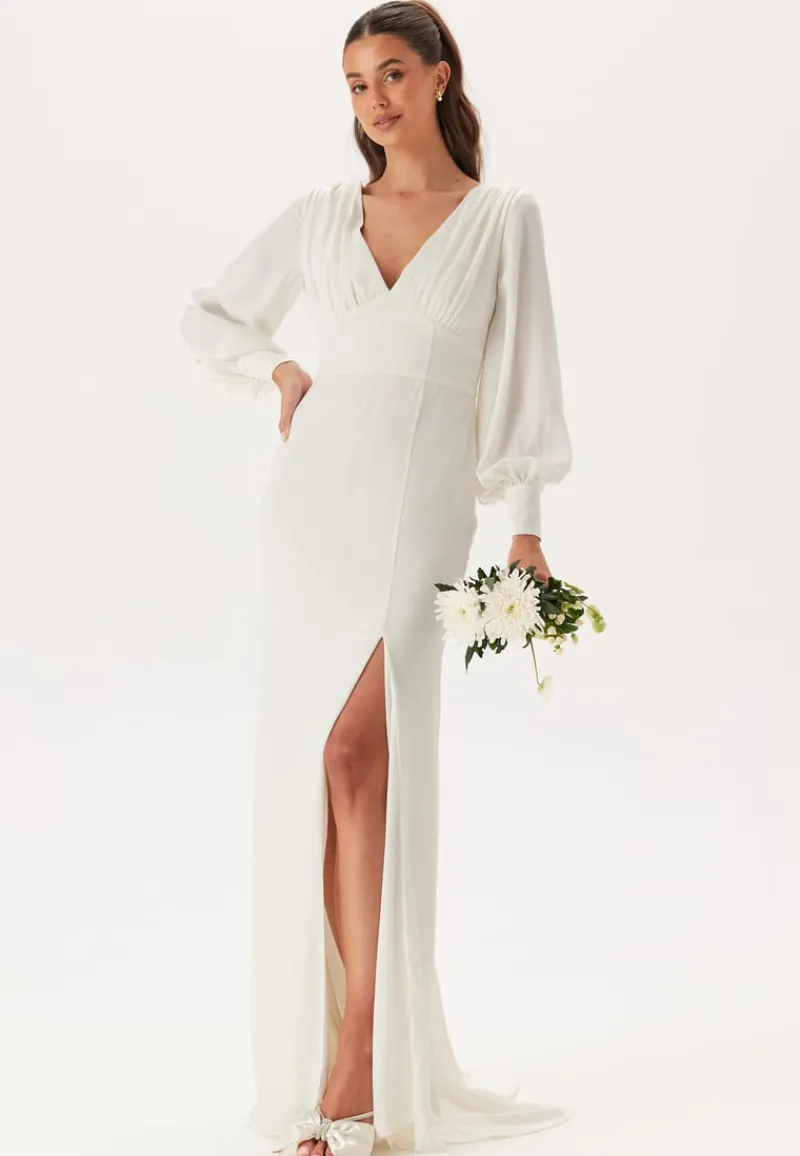 Bubbleroom Occasion Waterfall Back Satin Wedding Gown