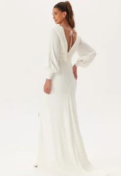 Bubbleroom Occasion Waterfall Back Satin Wedding Gown