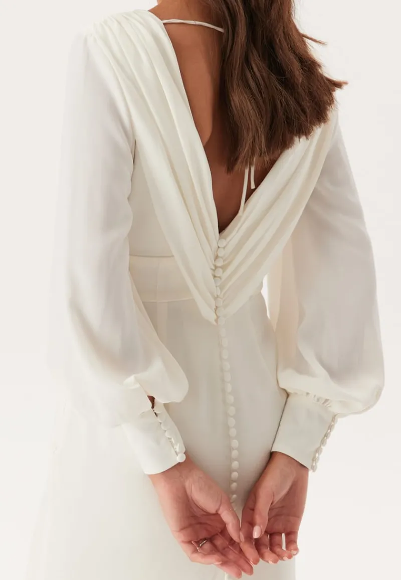 Bubbleroom Occasion Waterfall Back Satin Wedding Gown