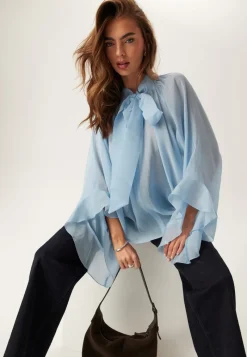 BUBBLEROOM Wide Sleeve Bow Blouse