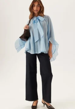 BUBBLEROOM Wide Sleeve Bow Blouse