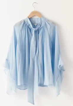 BUBBLEROOM Wide Sleeve Bow Blouse