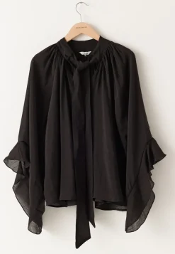 BUBBLEROOM Wide Sleeve Bow Blouse