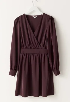 BUBBLEROOM Wrap Satin Dress