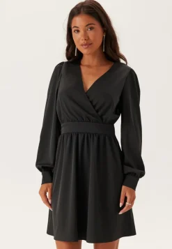 BUBBLEROOM Wrap Satin Dress