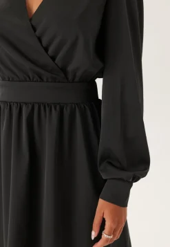 BUBBLEROOM Wrap Satin Dress