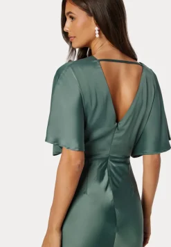 Bubbleroom Occasion Wrap Satin Gown