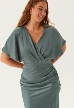 Bubbleroom Occasion Wrap Satin Gown