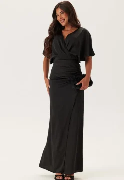 Bubbleroom Occasion Wrap Satin Gown