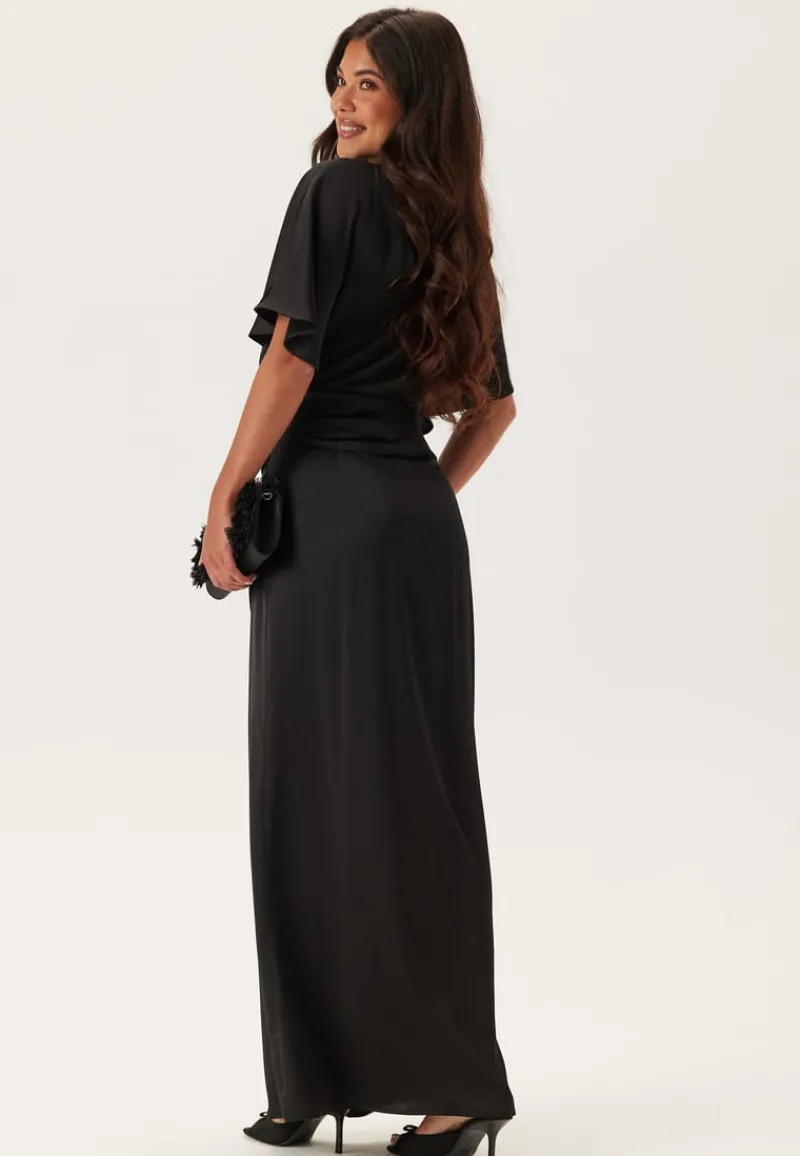 Bubbleroom Occasion Wrap Satin Gown