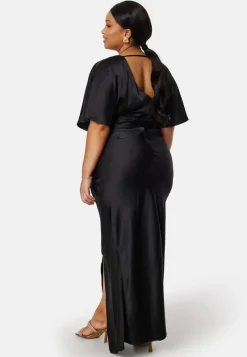 Bubbleroom Occasion Wrap Satin Gown