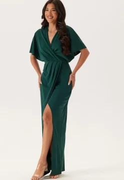 Bubbleroom Occasion Wrap Slit Maxi Dress
