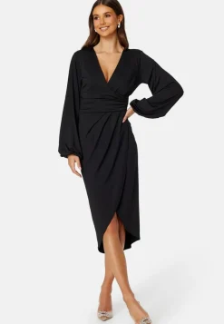 Bubbleroom Occasion Wrap Stretchy Midi Dress