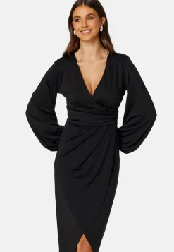 Bubbleroom Occasion Wrap Stretchy Midi Dress