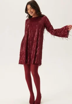 YAS lantra Ls Sequin Fringe Dress